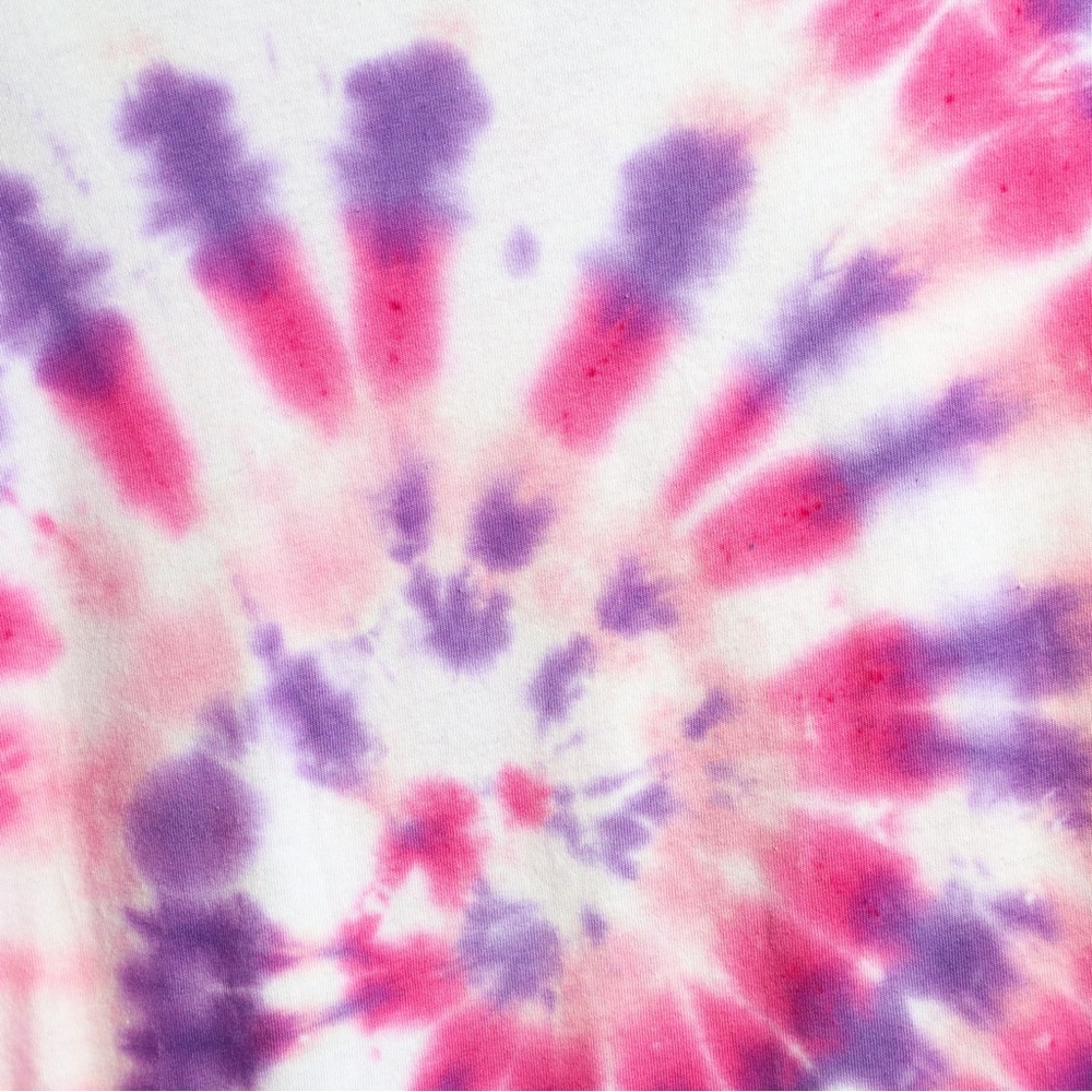 NWOT Fruit of the loom tie dye print t-shirt purple pink white plus size 2X 1X - Picture 5 of 5